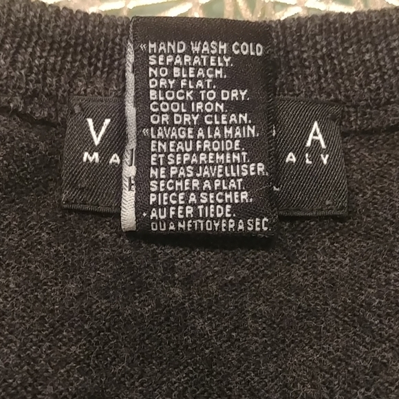 Valda Toscano Gray Merino Wool Knit Vest XL - Picture 4 of 4